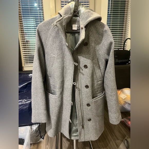 Stylish Gray Hooded Coat - Picture 1 of 7